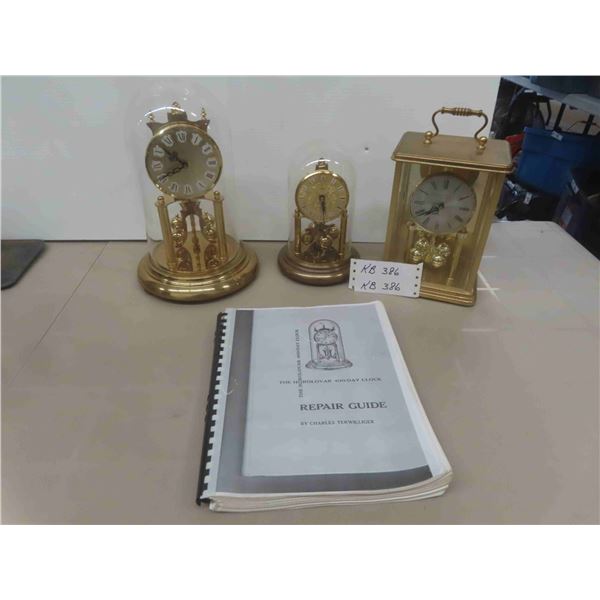 (3) Anniversary Clocks + Repair Book