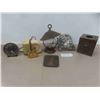 Image 1 : Vintage Alarm Clocks, Tea Light Latern, Brass Tissue Cover, New Bottle