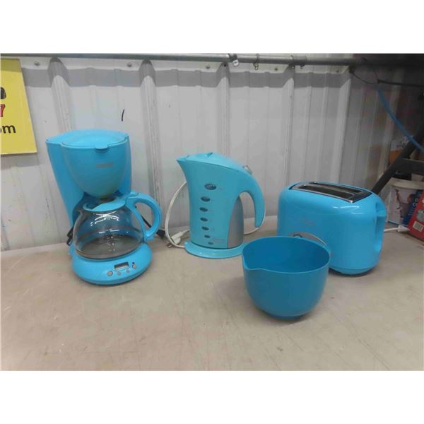 Coffee Maker, Electric Kettle,Toaster, Mixing Bowl in Blue