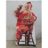 Image 1 : Cardboard Santa w/ Coca - Cola  59" Tall Some Water 
