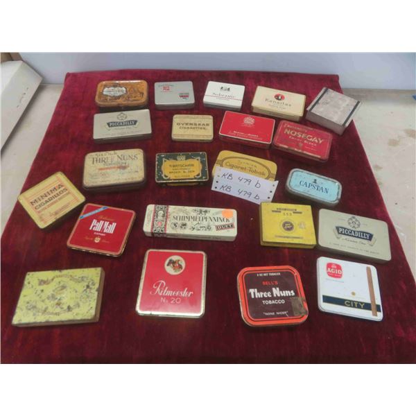 21 Cigarette/ Tobacco Tins + Match Case