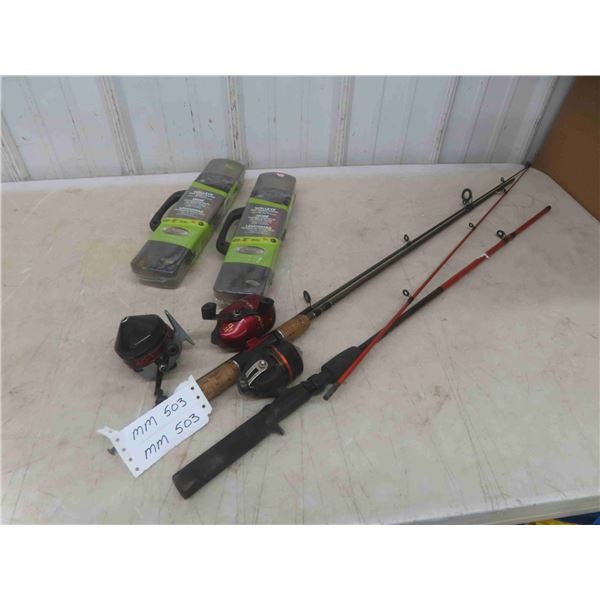 2 Rods/3 Reels, 2 Brand New Walleye Fishing Kits