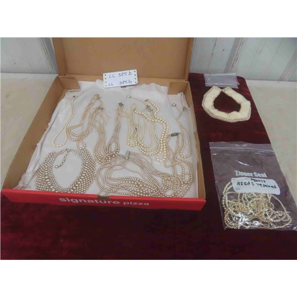 Vintage Pearl Necklaces, Single & Multi Strands , Pearl Sweater
