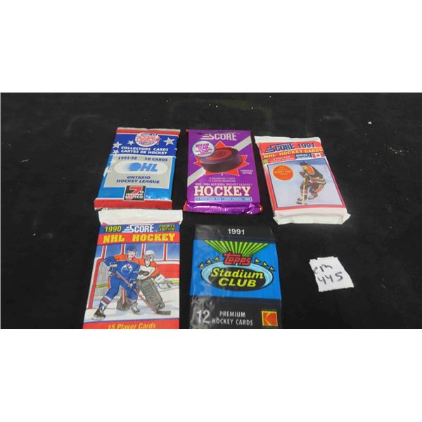 5 Unopened Hockey Card Packs
