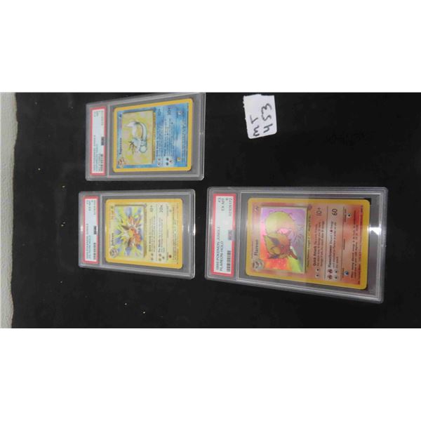 (3) 1999 Pokemon Cards: 1 Jolteon - Holo Jungle, 1 Jungle 