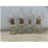 Image 2 : 11 Mini Oil Lamps Clear & Green Glass