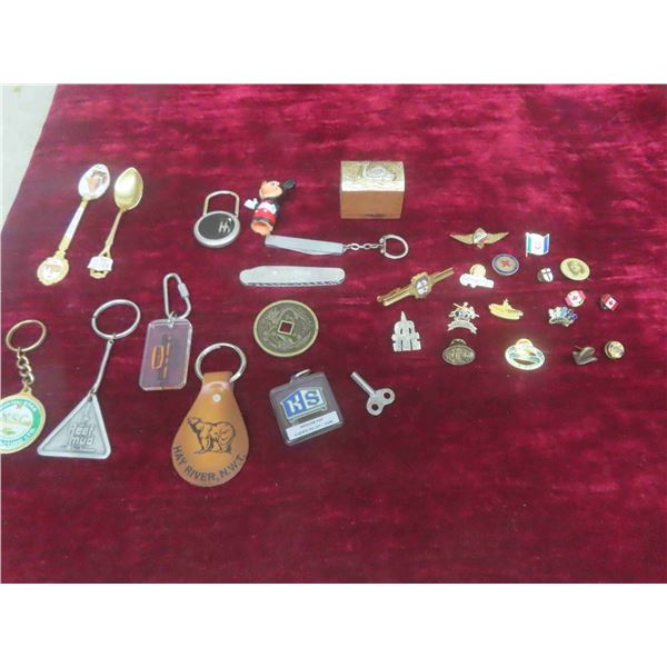 Pins, Collector Spoons , Key Chains , Knives