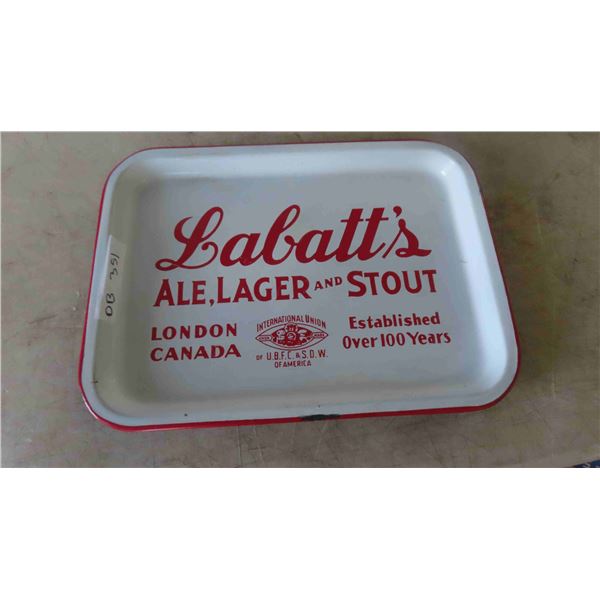 Labatts Porcelain Beer Tray 12'' x 16'' 