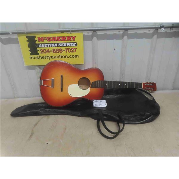 Sears Parlour Acoustic Guitar No Strings with Soft Case