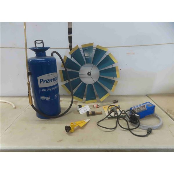 Metal 3 Gallon Sprayer (Looks New), Fan Blade for Windmill 22'' Across,