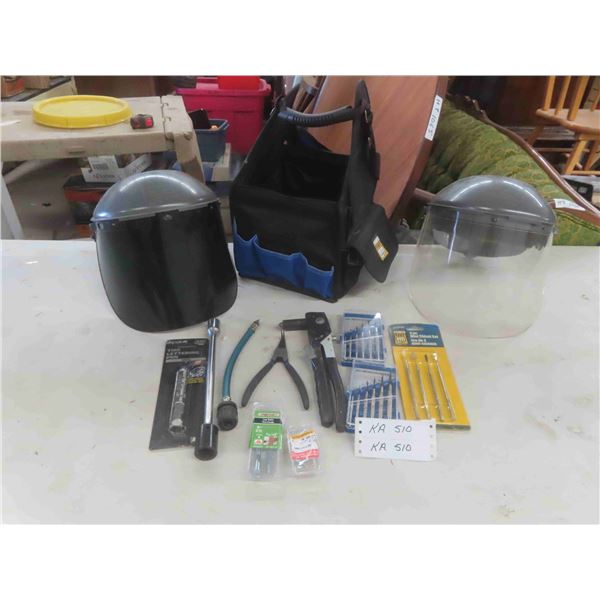 2 Face Shields, Power Fist Tool Carry All , Precision Screwdrivers, Pop 