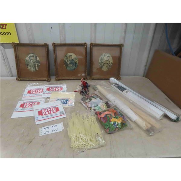 3 Framed Pictures 9 1/2'' x 11'' 