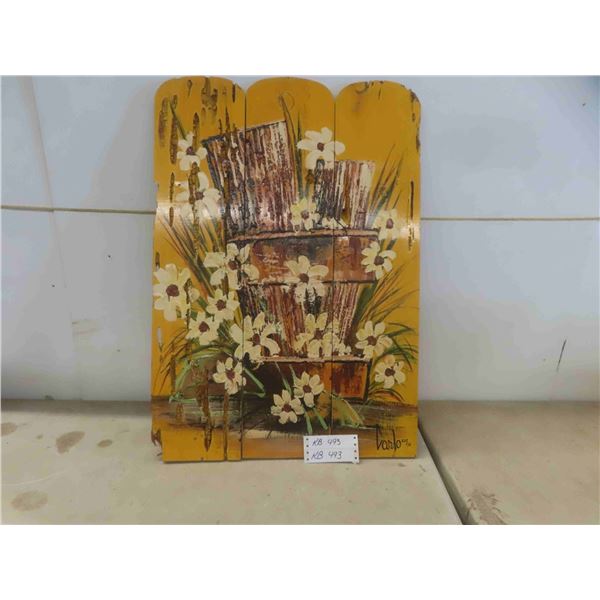 Rustic Painting on Wood Planks 21'' x 30''