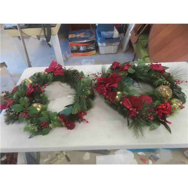 Christmas Wreath, Garland with Lights, Garland