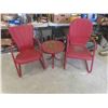 Image 1 : 2 Vintage Metal Yard Chairs with Table