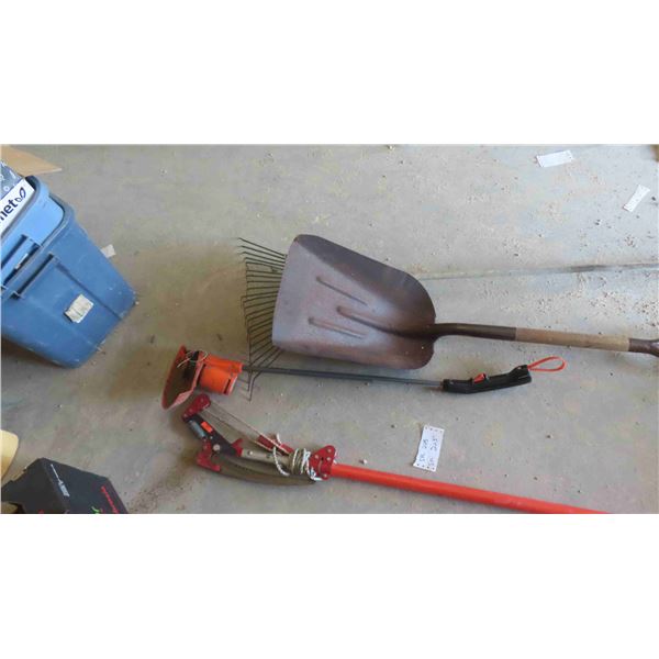 Tree Branch Cutter, Shovel, Rake