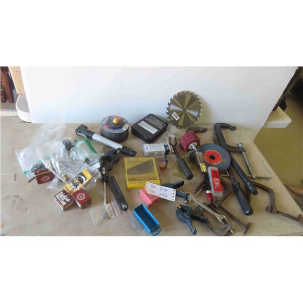 C Clamp, Drill Bits, Angle Grinder Discs, Various Hardware