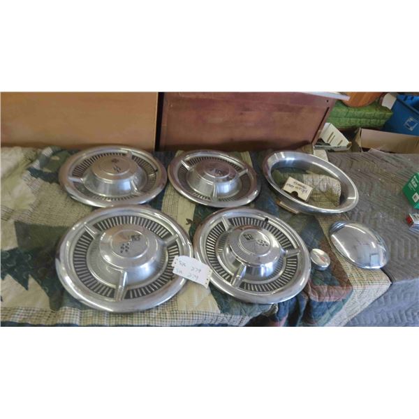 Set of 4 Chevy Impala / Corvette Hub Caps , Dodge Latch , Plus