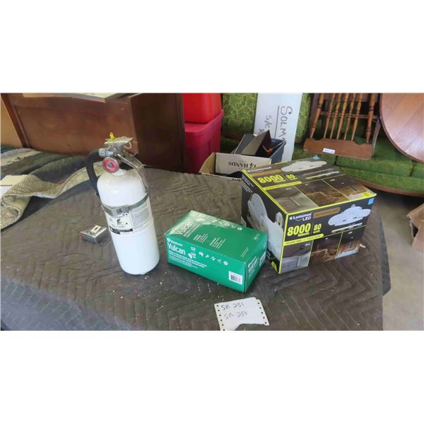 Luminous LED 80 Watt Light, Fire Extinguisher, Vulcan Gloves 