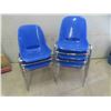 Image 1 : 5 Plastic Chairs with Chrome Legs 