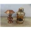 Image 6 : 4 Oil Lamps 1 Chimney Missing, Brass Style Electric Lamp, Tea Light Holder