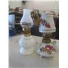 Image 6 : 6 Milk Glass Oil Lamps