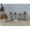 Image 1 : 5 Oil Lamps Purple & Blue Tinted Glass