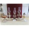 Image 1 : 5 Oil Lamps with Chimneys
