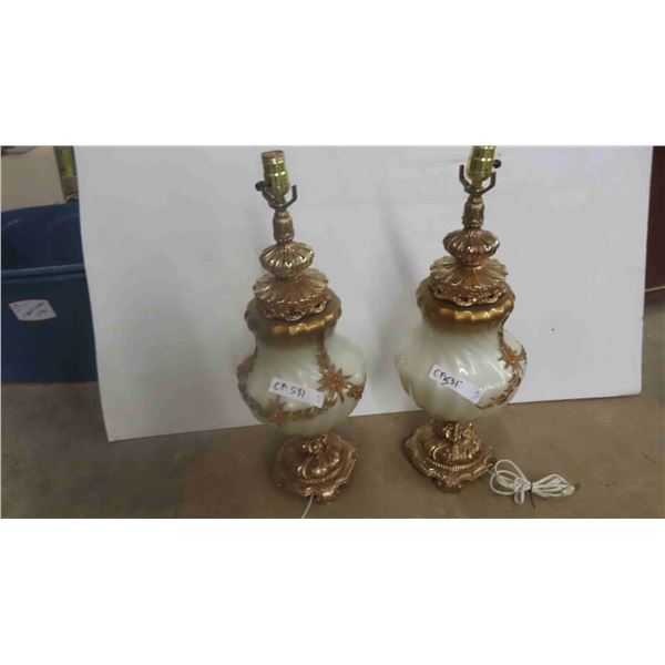 2 Electric Mid Century Modern Table Lamps 