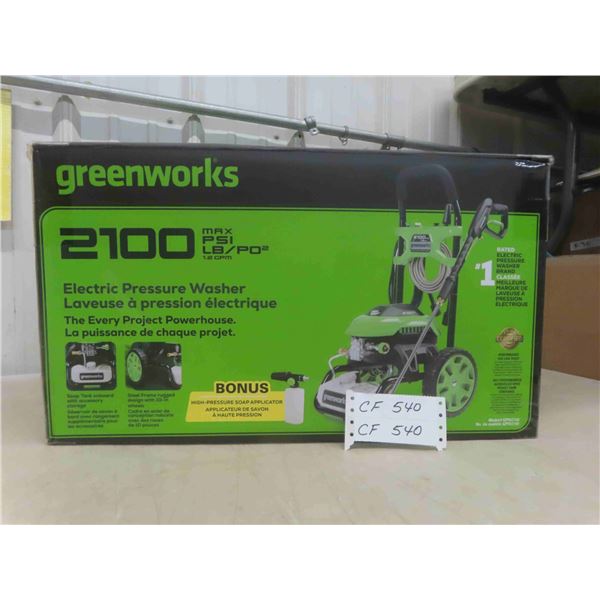 New Greenworks Electric Pressure Washer 2100 Max PSI 