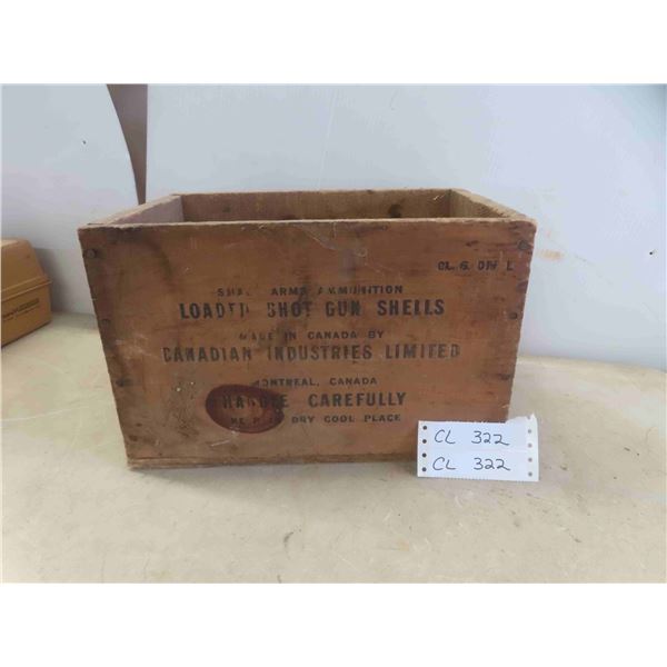 Small Arms Wood Ammo Case 9 1/2'' x 14'' x 9''