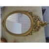 Image 4 : Vintage Doll 28'' Tall , Gold Colored Framed Oval Mirror 16'' x 31''