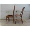 Image 3 : 2 Wood Chairs - 1 Needs Repair on Seat