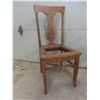 Image 4 : 2 Wood Chairs - 1 Needs Repair on Seat