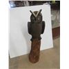 Image 1 : Wood Carved Owl by Local Artist 43'' Tall 