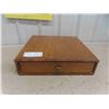 Image 1 : Oak Table Top Cash Box 18 3/4'' x 19 1/2'' Great for Shows or Store to Conceal 