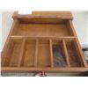Image 2 : Oak Table Top Cash Box 18 3/4'' x 19 1/2'' Great for Shows or Store to Conceal 