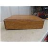Image 4 : Oak Table Top Cash Box 18 3/4'' x 19 1/2'' Great for Shows or Store to Conceal 