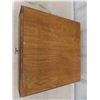 Image 6 : Oak Table Top Cash Box 18 3/4'' x 19 1/2'' Great for Shows or Store to Conceal 