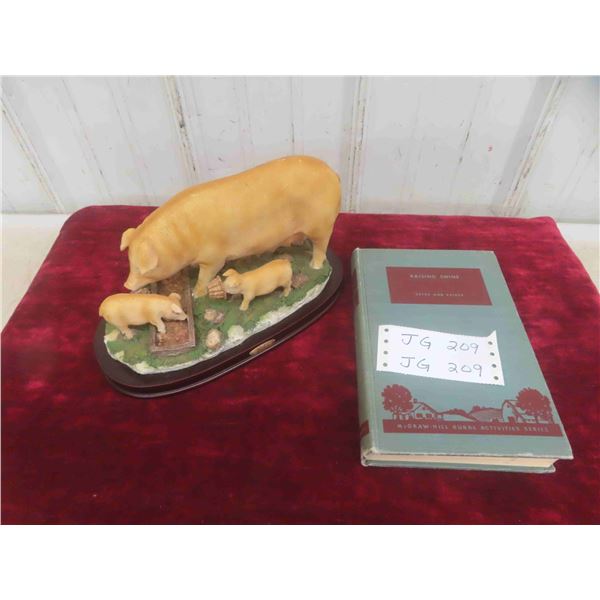 1952 Raising Swine Book , Rubys Collection Statue of Mother Pig and Her Little Ones