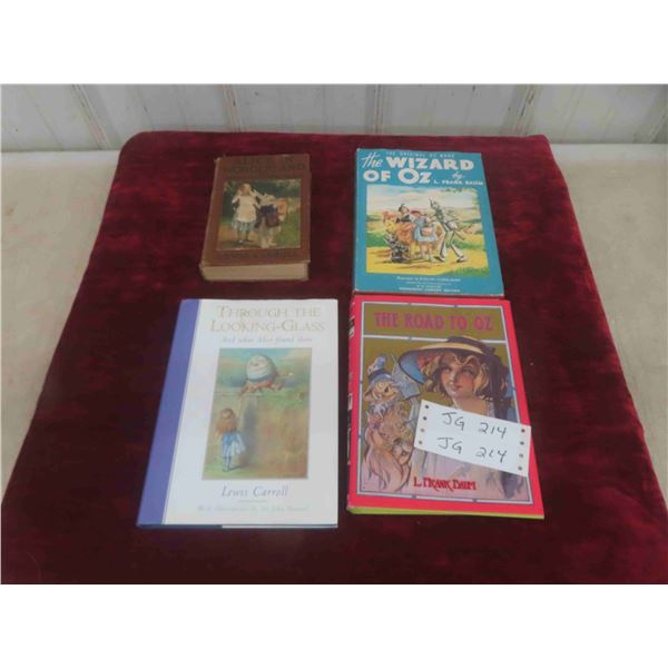 4 Childrens Books : 1920s Alice in Wonderland , 1996 Looking Through