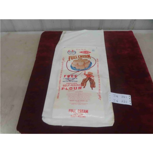 Vintage 25lbs Flour Bag for Self Rising Flour 12 1/2'' x 25'' with Cowboy and Lasso