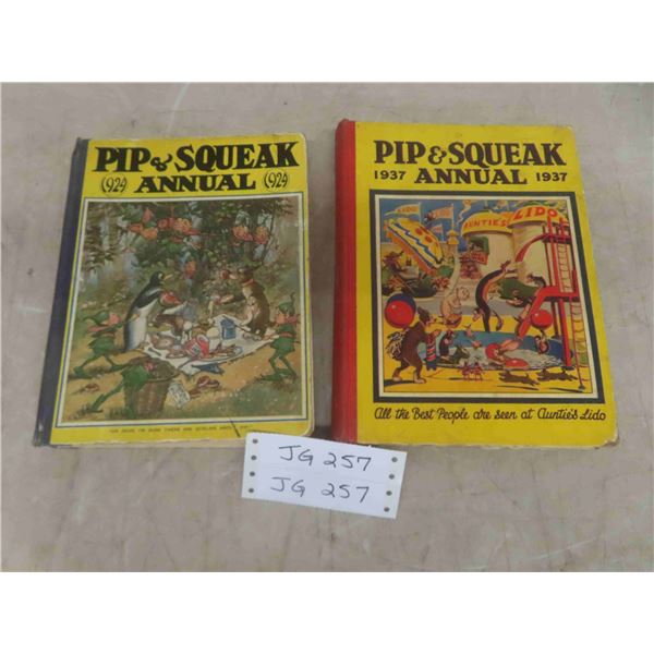 2 Pip and Squeak Annuals from 1924-1937 with Great Colored Illustrations 
