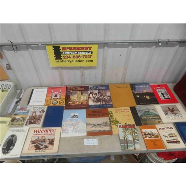 21 Books on Winnipeg, Fort Rouge, St Bonifacee, Surveyers of Canada, Story of Broadway,