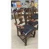 Image 13 : Walnut Antique Dining Room Table with Pop Up Leaf 30'' x 59'' x 41'' & 6 Chairs