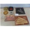 Image 1 : Ashtrays, Wood Inlay Picture 14 1/2'' x 10'' , Flying Duck on Granite 12'' x 12'' 