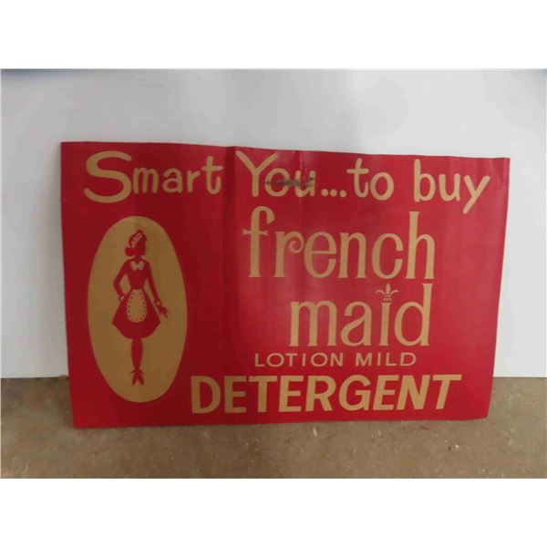 French Maid Lotion Detergent Cardboard Advertisement 11'' x 17'' 