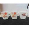 Image 2 : 3 Fireking Oven Proof Anchor Hocking Milk Glass 8oz 'D' Handled Coffee Mugs - 2 are 