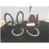 Image 1 : 2 Sets of Heavy Matching Book Ends : Real Horse Shoe Book Ends 7 1/2'' x 6'' 