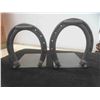 Image 2 : 2 Sets of Heavy Matching Book Ends : Real Horse Shoe Book Ends 7 1/2'' x 6'' 